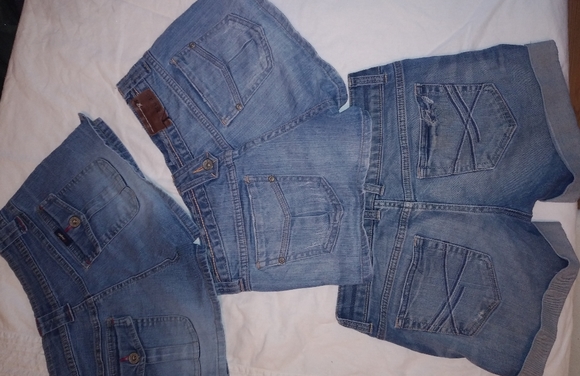 JEANS S 28 Jeans Denim Shorts Lot of 3 Aero Mudd Angels - Picture 2 of 5